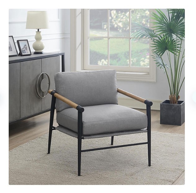 Parker Stain-Resistant Fabric Accent Chair, Grey